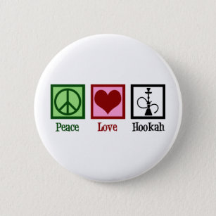 Peace Love Hookah Bar Button