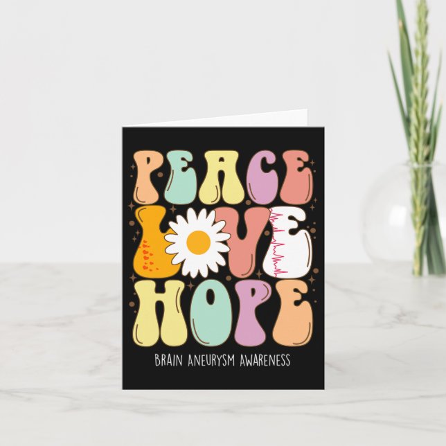 Peace Love Hope Brain Aneurysm Awareness Gift  Card (Front)