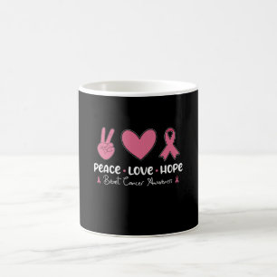 Peace Love Hope Breast Cancer Awareness Survivor Coffee Mug