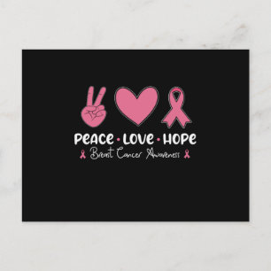 Peace Love Hope Breast Cancer Awareness Survivor Postcard
