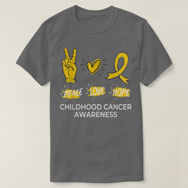 Peace Love Hope Childhood Cancer Awareness Month G T-Shirt (Design Front)