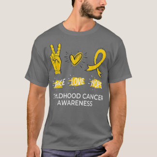 Peace Love Hope Childhood Cancer Awareness Month G T-Shirt