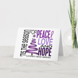Peace Love Hope Christmas Alzheimer's Disease Holiday Card