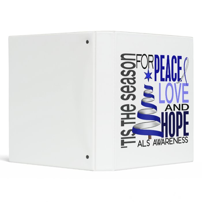 Peace Love Hope Christmas Holiday ALS Vinyl Binders