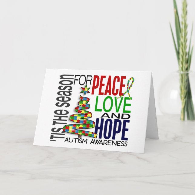 Peace Love Hope Christmas Holiday Autism (Front)