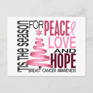 Peace Love Hope Christmas Holiday Breast Cancer