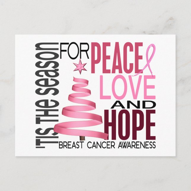 Peace Love Hope Christmas Holiday Breast Cancer (Front)