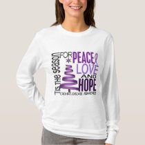 Peace Love Hope Christmas Holiday Crohn's Disease T-Shirt