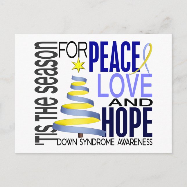 Peace Love Hope Christmas Holiday Down Syndrome (Front)