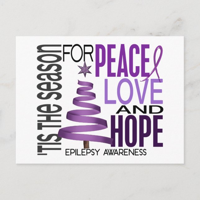 Peace Love Hope Christmas Holiday Epilepsy (Front)