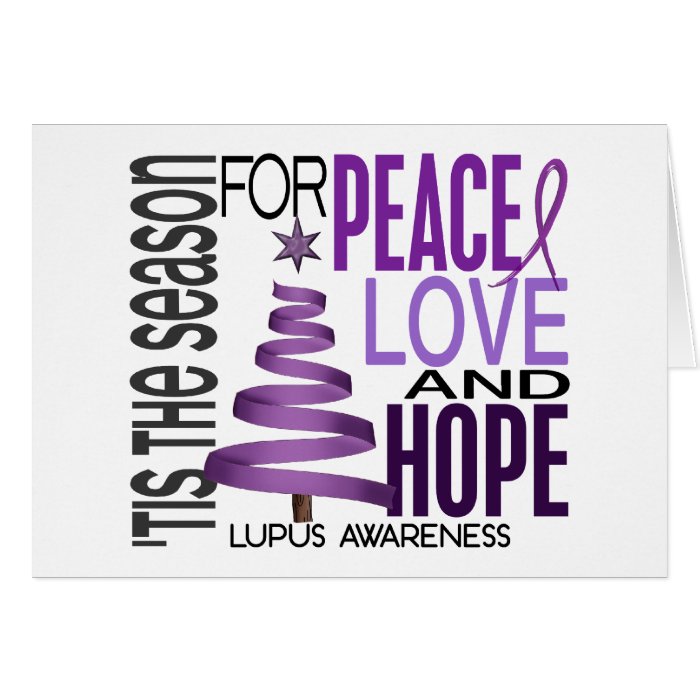 Peace Love Hope Christmas Holiday Lupus Greeting Cards