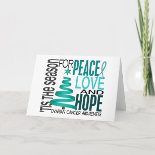 Peace Love Hope Christmas Holiday Ovarian Cancer