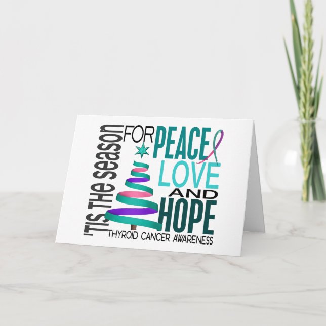 Peace Love Hope Christmas Holiday Thyroid Cancer (Front)
