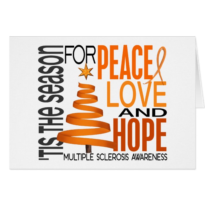 Peace Love Hope Christmas Multiple Sclerosis Card | Zazzle