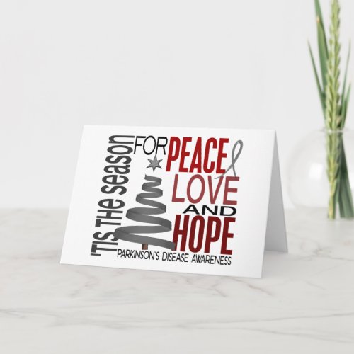 Peace Love Hope Christmas Parkinsons Disease Holiday Card