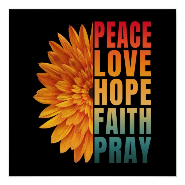 peace love hope faith pray  poster (Front)