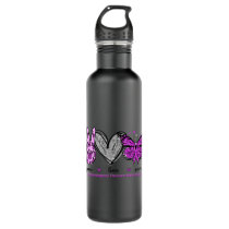 Peace Love Hope Gynecological Cancer Purple Butter Stainless Steel Water Bottle