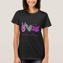 Peace Love Hope Gynecological Cancer Purple Butter T-Shirt