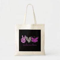 Peace Love Hope Gynecological Cancer Purple Butter Tote Bag