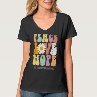 Peace Love Hope High Blood Pressure HBP Awareness T-Shirt