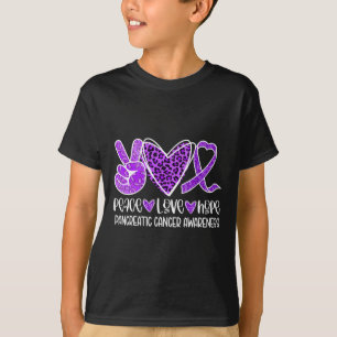 Peace Love Hope Leopard Purple Pancreatic Cancer A T-Shirt