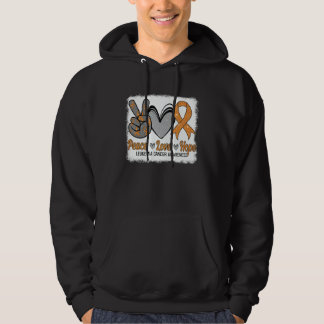 Peace Love Hope Leukemia Awareness Month Warrior W Hoodie