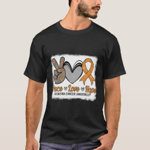 Peace Love Hope Leukemia Awareness Month Warrior W T-Shirt