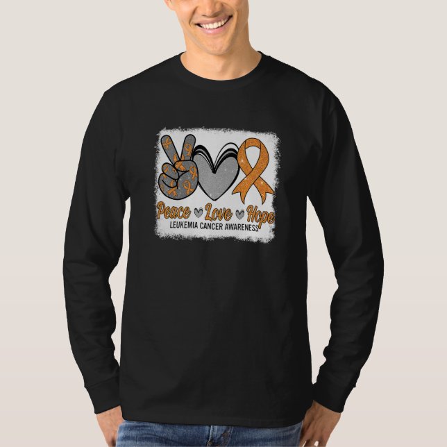 Peace Love Hope Leukemia Awareness Month Warrior W T-Shirt (Front)
