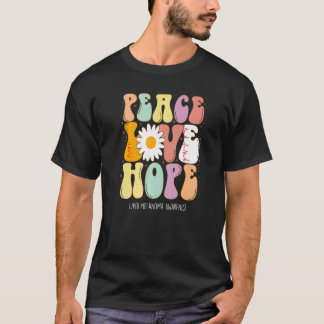 Peace Love Hope Liver Melanoma Awareness T-Shirt