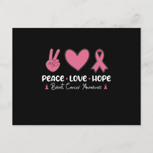 Peace Love Hope Matching Breast Cancer Awareness Postcard