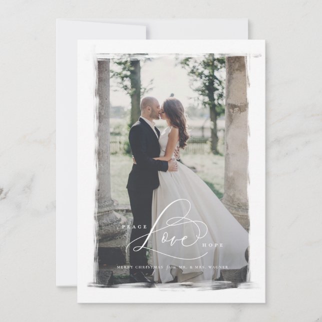 Peace Love Hope Newlywed Christmas Cards (Front)