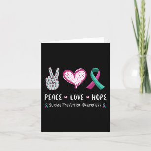 Peace Love hope suicide prevention awareness men w Card