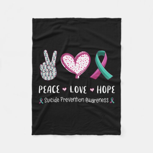 Peace Love Hope Suicide Prevention Awareness Men W Fleece Blanket