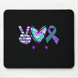 Peace Love Hope Suicide Prevention Awareness Tie-d Mouse Pad