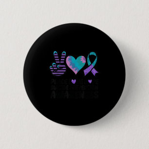 Peace Love Hope Suicide Prevention Tie Dye Awarene Button