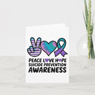 Peace Love Hope Suicide Prevention Tie Dye Awarene Card