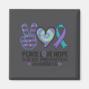 Peace Love Hope Suicide Prevention Tie Dye Awarene Magnet