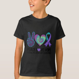 Peace Love Hope Suicide Prevention Tie Dye Awarene T-Shirt