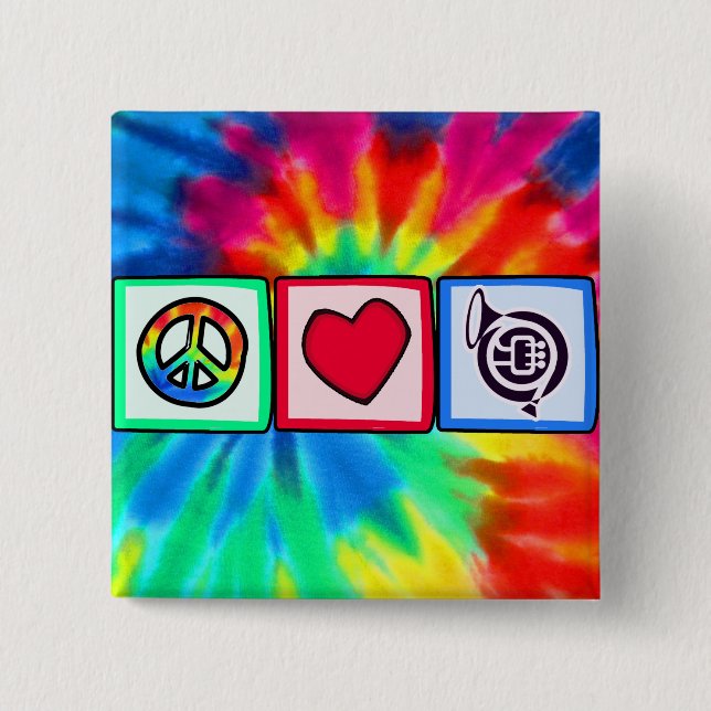 Peace, Love, Horns Button (Front)