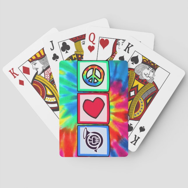 Peace, Love, Horns Poker Cards (Back)