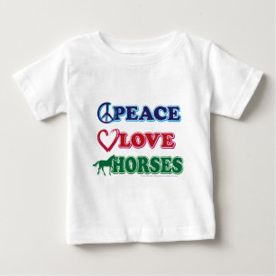 Peace-Love-Horses Baby T-Shirt