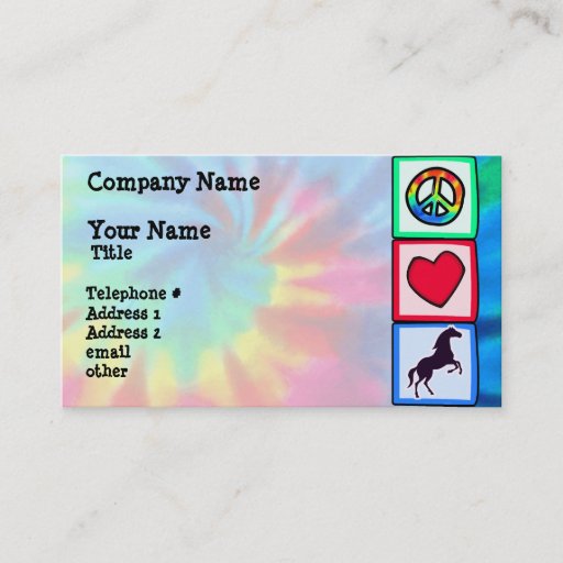 Customizable Peace, Love, Horses Business Cards