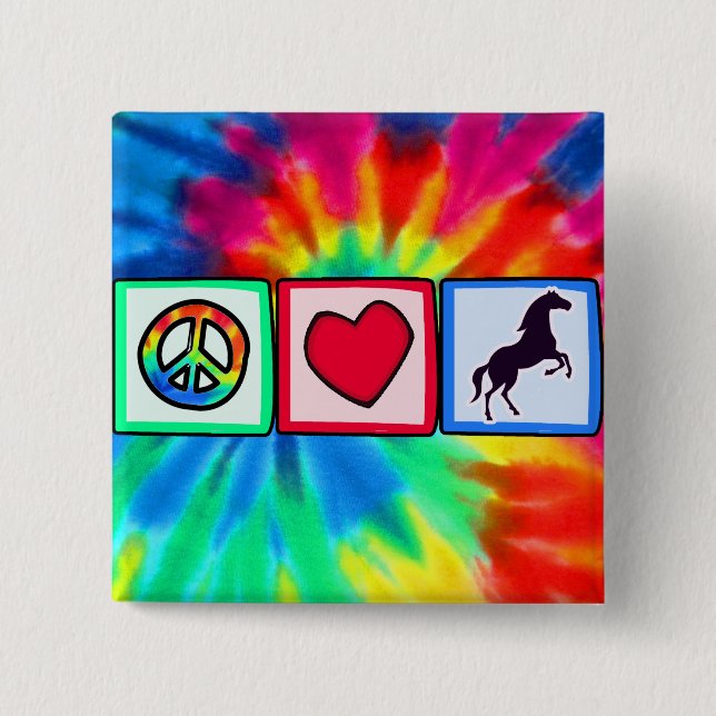 Peace, Love, Horses Button (Front)