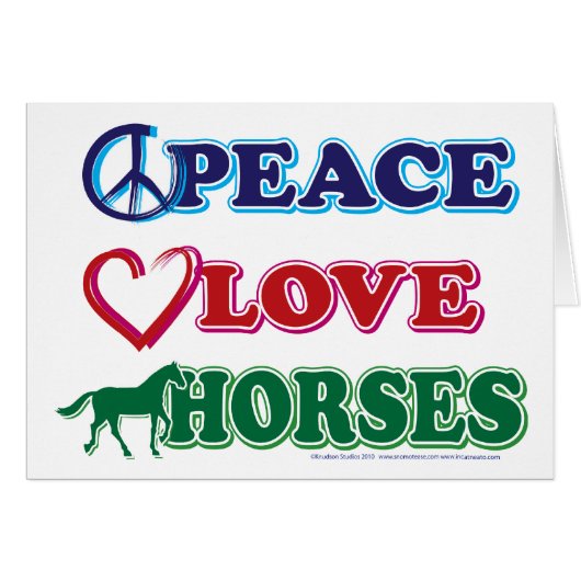 Peace-Love-Horses Cards (Front Horizontal)