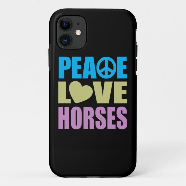 Peace Love Horses Case-Mate iPhone Case (Back)