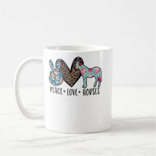 Peace Love Horses Funny Tee for Horse Lover Coffee Mug