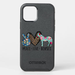 Peace Love Horses Funny Tee for Horse Lover T-Shir OtterBox Symmetry iPhone 12 Pro Case