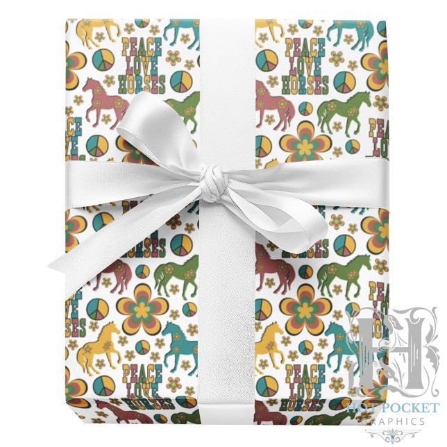 Peace Love Horses Gift Wrapping Paper (Creator Uploaded)