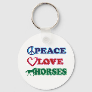 Peace-Love-Horses Keychain