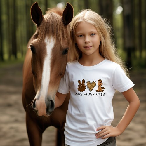 Peace Love Horses super cute T_Shirt